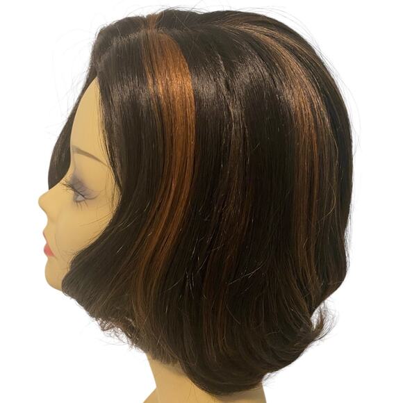 Side Part Bob Wig Mid Length Brown Copper for Women Avg Size NWT - Picture 3 of 12